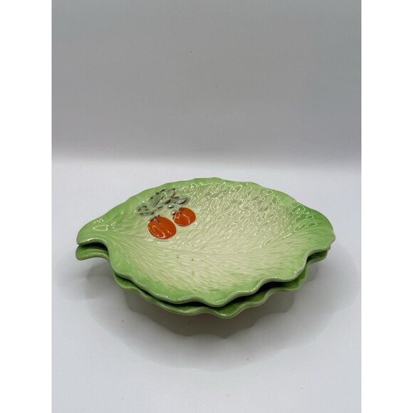 Vintage 1930s Beswick Ware Green Cabbage & Tomato Serving Plates Set Of 2 (214) - Picture 10 of 10